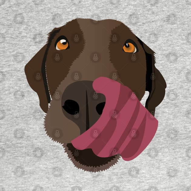 Chocolate Lab with its Tongue Out by KCPetPortraits